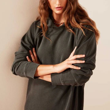 James Perse French Terry Hooded Raglan Dress - Size 0