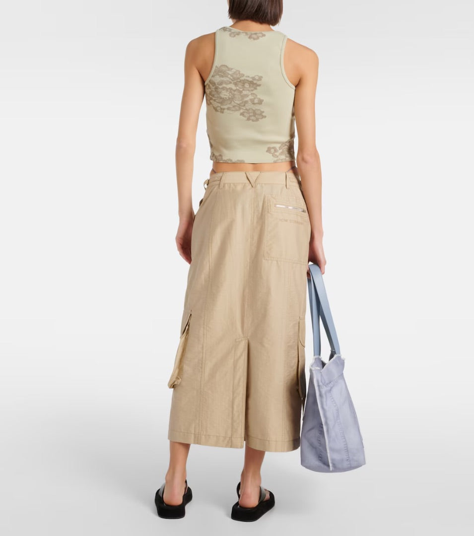 Acne Studios Technical Cotton Blend Cargo Skirt 34