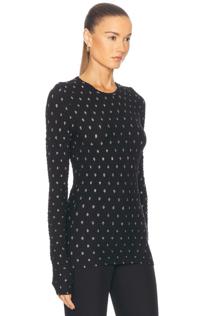 FRAME dotted stretch mesh top M