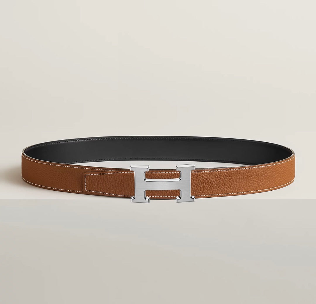 Hermes belt buckle & Reversible leather strap 32 mm 80