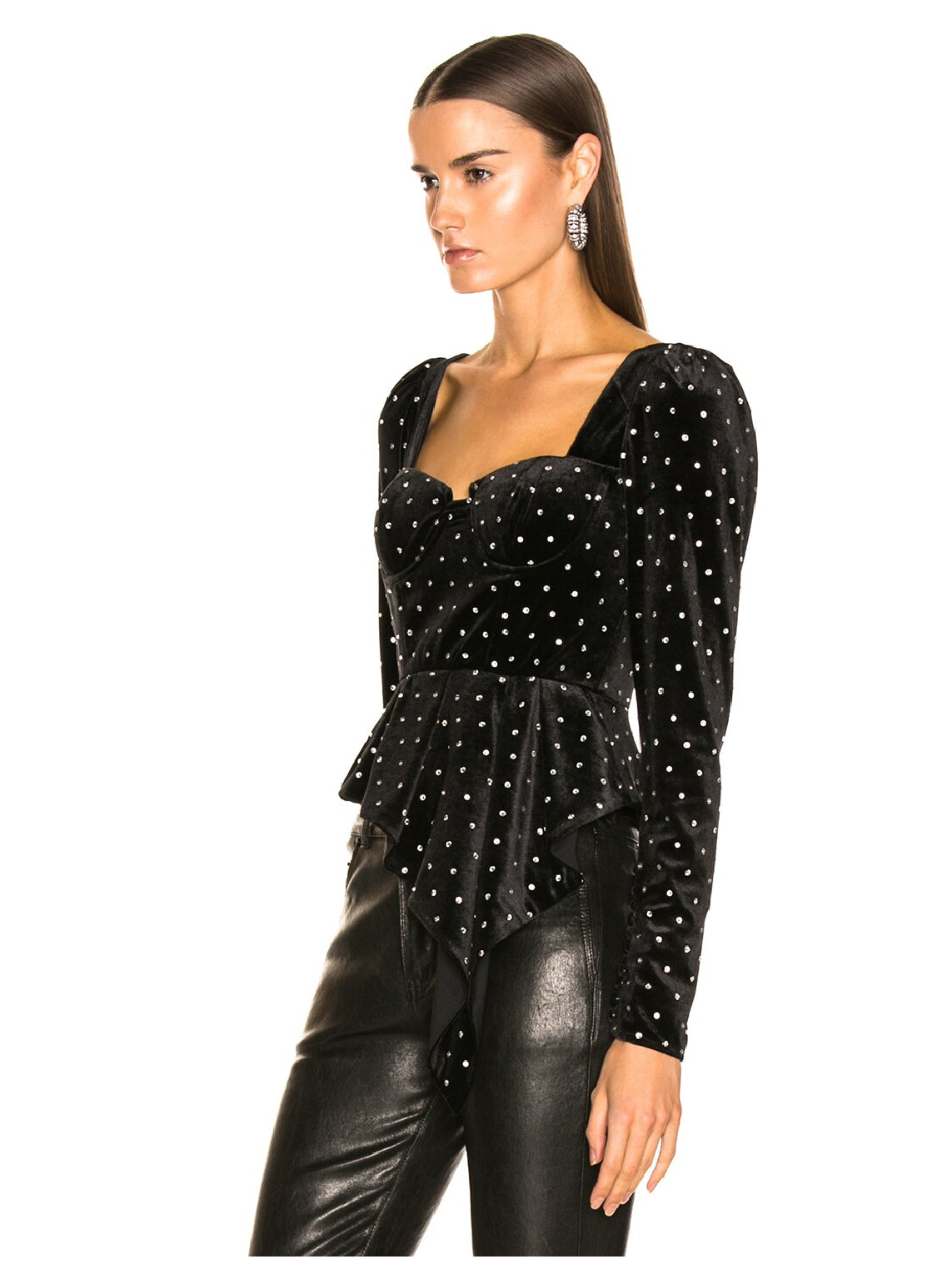 Self Portrait Velvet Diamanté-Embellished Top BNWT - Size 0