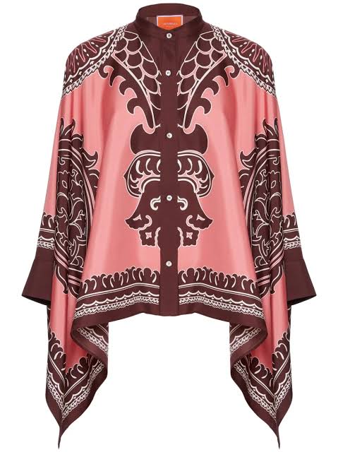 LA Double J Foulard Shirt & Palazzo Pant in Oltranrno SET - Size Small