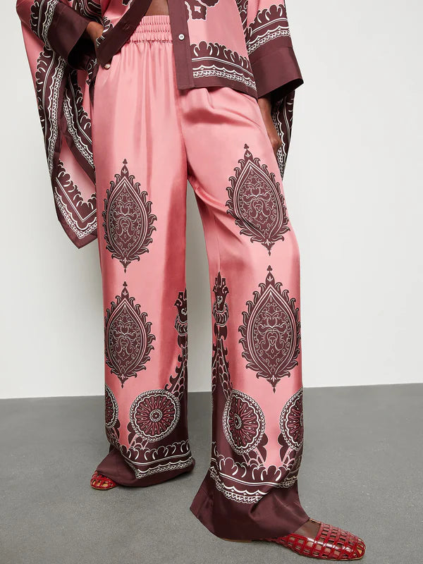 LA Double J Foulard Shirt & Palazzo Pant in Oltranrno SET - Size Small