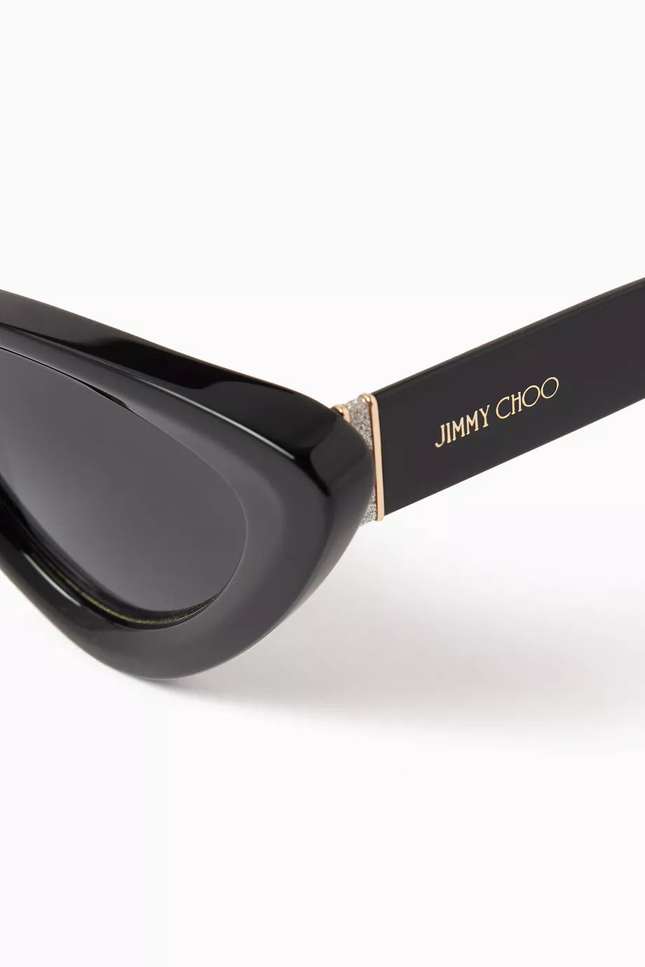 Jimmy Choo Addy Black Cat Eye Sunglasses with Glitter