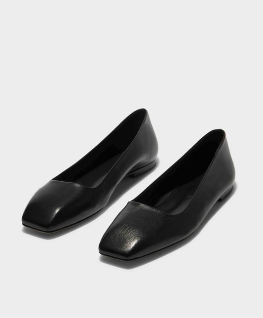 Aeyde Ida Leather Square-Toe Flats - Size 37