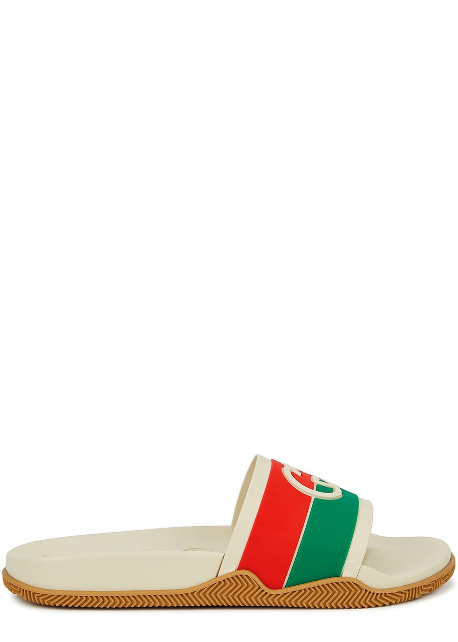 Gucci Slide 'Interlocking G - White Red Green - size 38