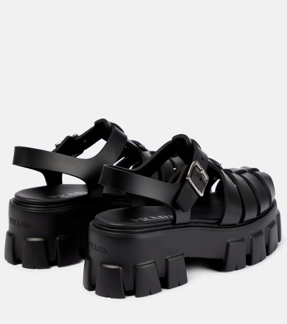 Prada Monolith platform sandals 9