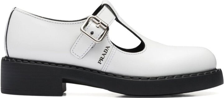 Prada Brushed-Effect Mary Jane 50mm T-strap 39