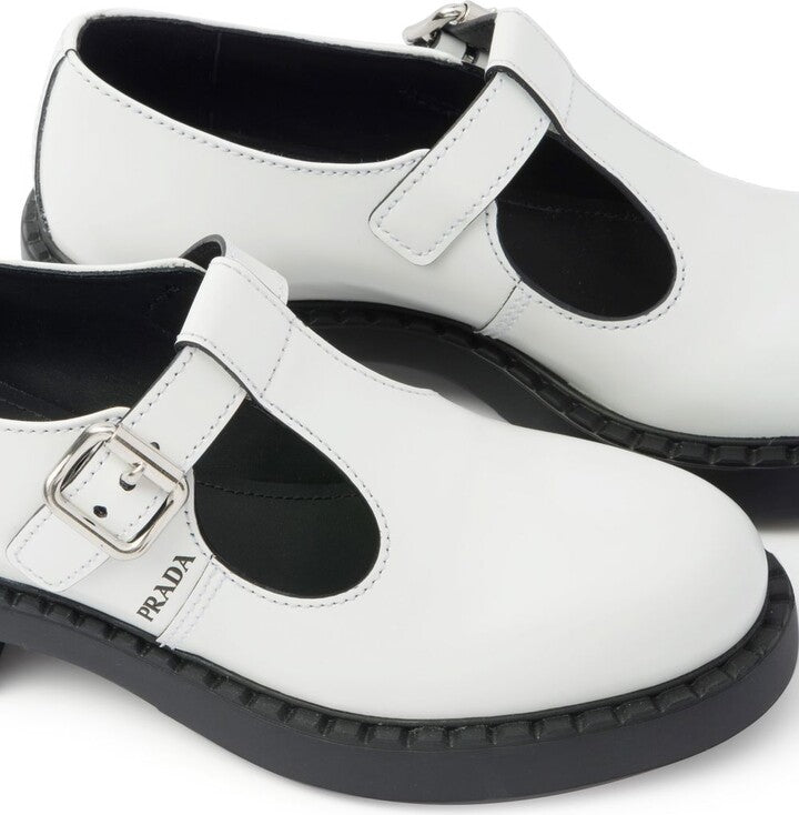 Prada Brushed-Effect Mary Jane 50mm T-strap 39