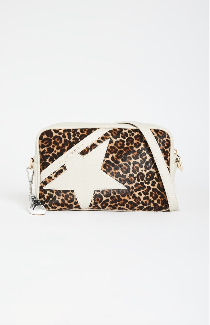 Golden Goose Star Bag in White/Brown Leo