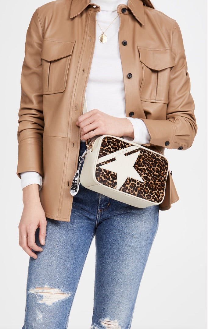 Golden Goose Star Bag in White/Brown Leo