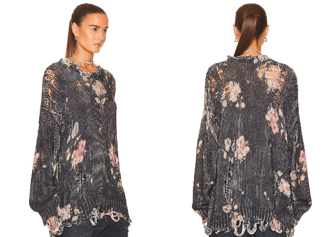 R13 Oversized Distressed Sweater