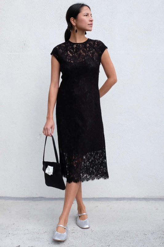 No. 6 Store Black Lace Erika Dress XS