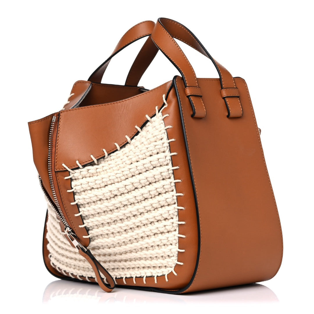 Loewe HAMMOCK CROCHET AND LEATHER HANDBAG.