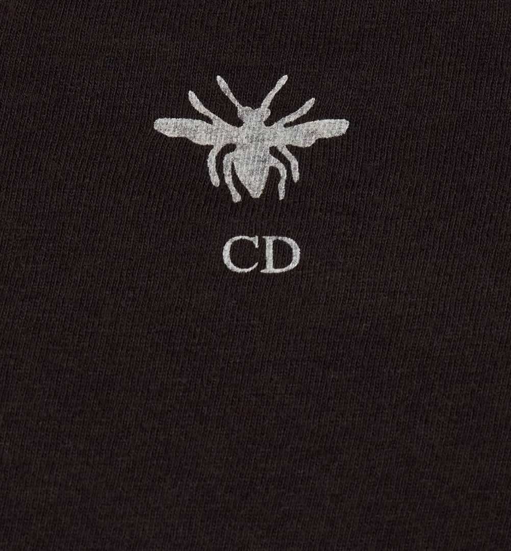 Christian Dior Black Cotton/Linen Tee S