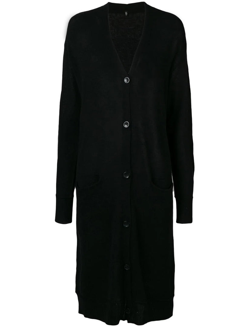 R13 Cashmere Long Length Cardigan In Black  - Size XS