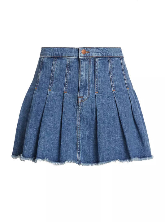 Triarchy Ms. Coco Pleated Denim A-Line Skirt BNWT - Size 24