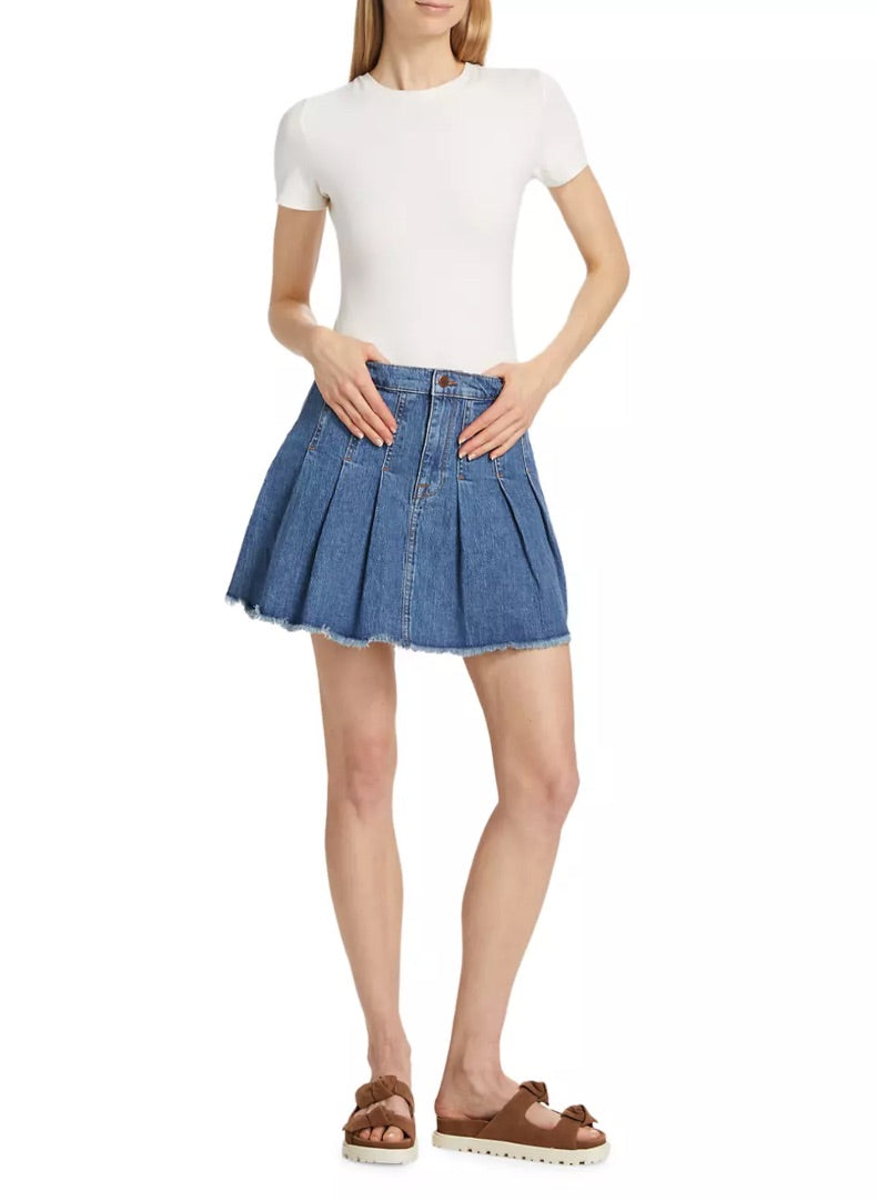 Triarchy Ms. Coco Pleated Denim A-Line Skirt BNWT - Size 24