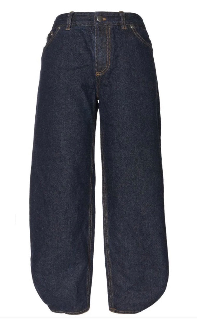 Tibi Quinn Dark Denim Crop Taper 26