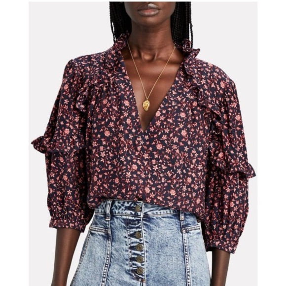 FRAME Floral Blouse XS