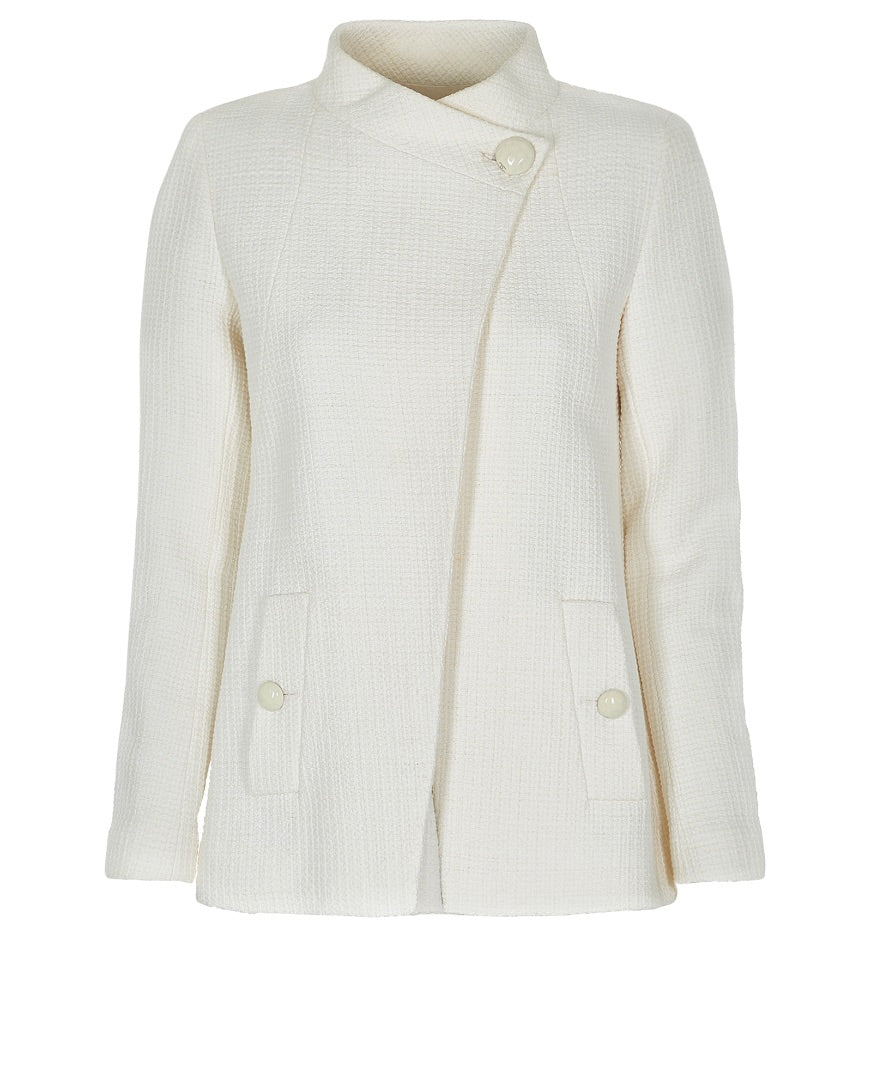 CHANEL 2015 TWEED JACKET in Ivory - Size 36