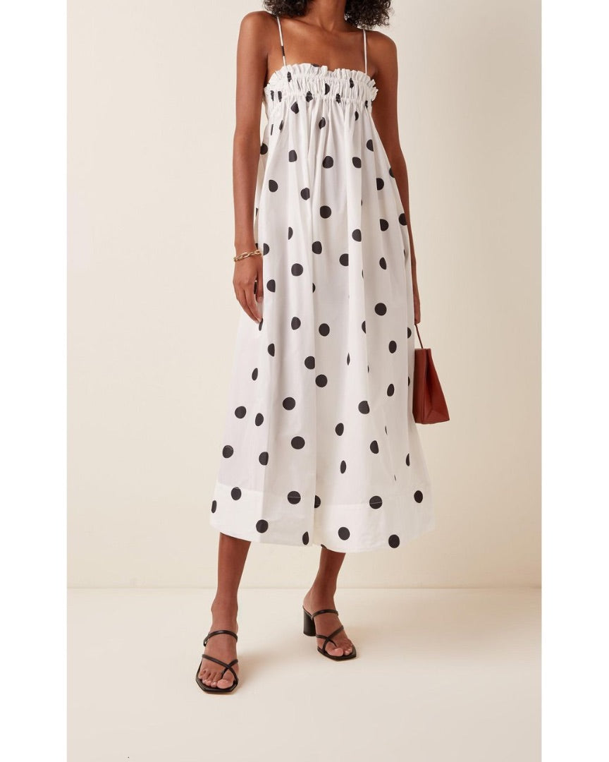 Ganni Midi Dress In Polka Dot Print 36