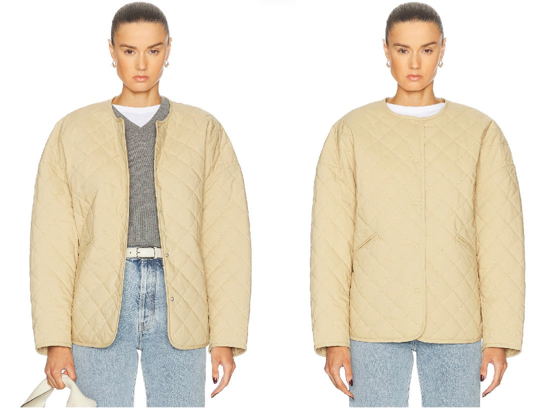 Toteme Quilted Coat in Desert M