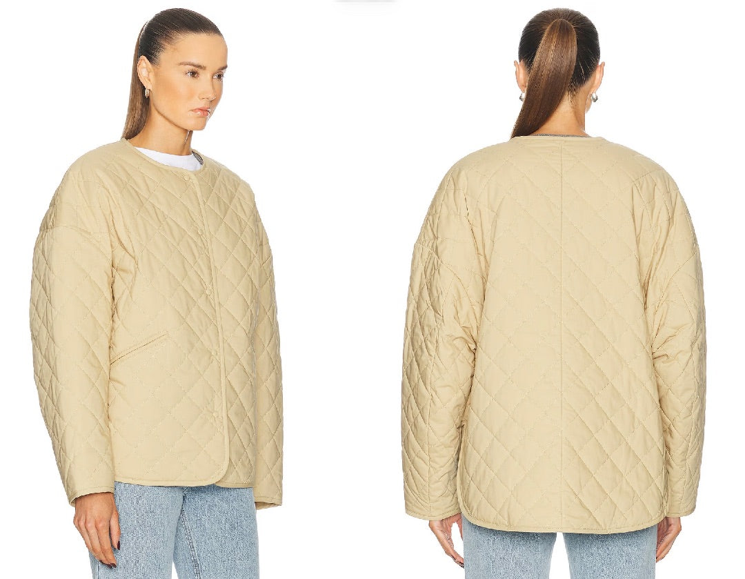 Toteme Quilted Coat in Desert M