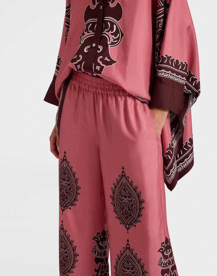 LA Double J Foulard Shirt & Palazzo Pant in Oltranrno SET - Size Small
