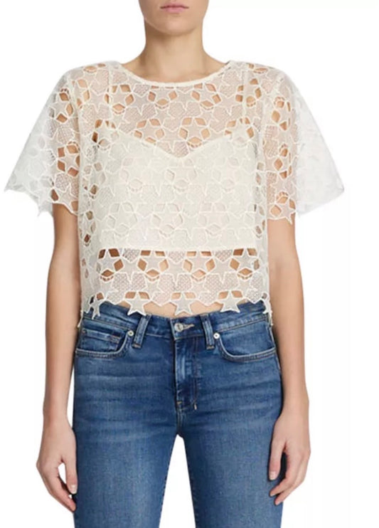 7 For All Mankind Lace Boxy top M