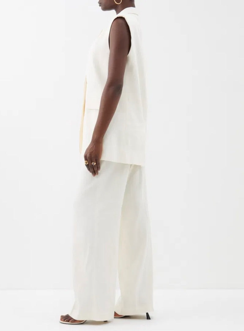 Frame High Rise Linen Trouser 4