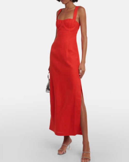 SIR. The Label Red Linen Dress S