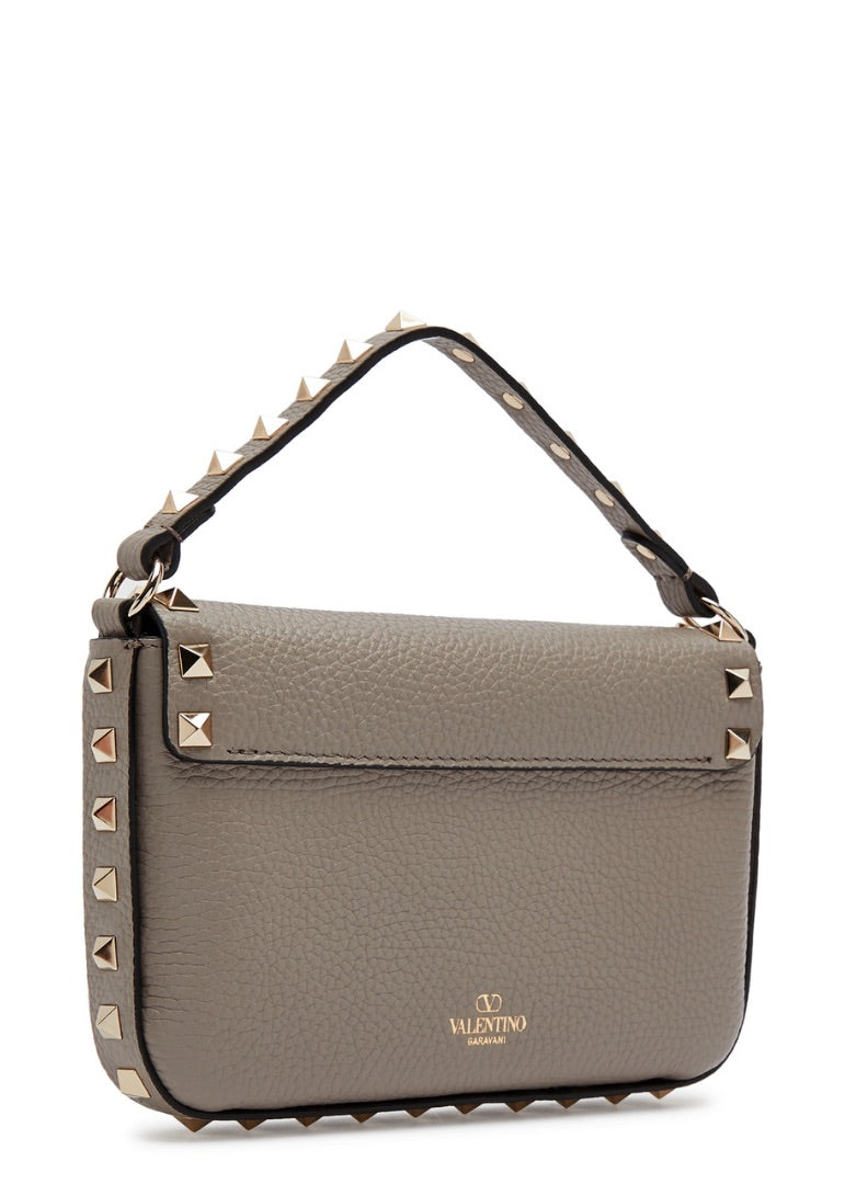 Valentino Foldover Mini Shoulder Bag Taupe