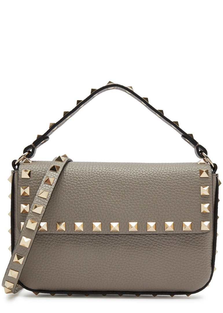 Valentino Foldover Mini Shoulder Bag Taupe