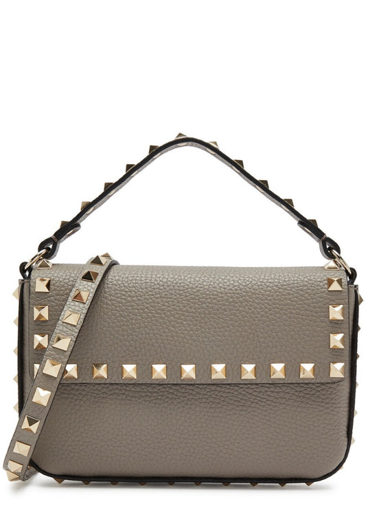 Valentino Foldover Mini Shoulder Bag Taupe