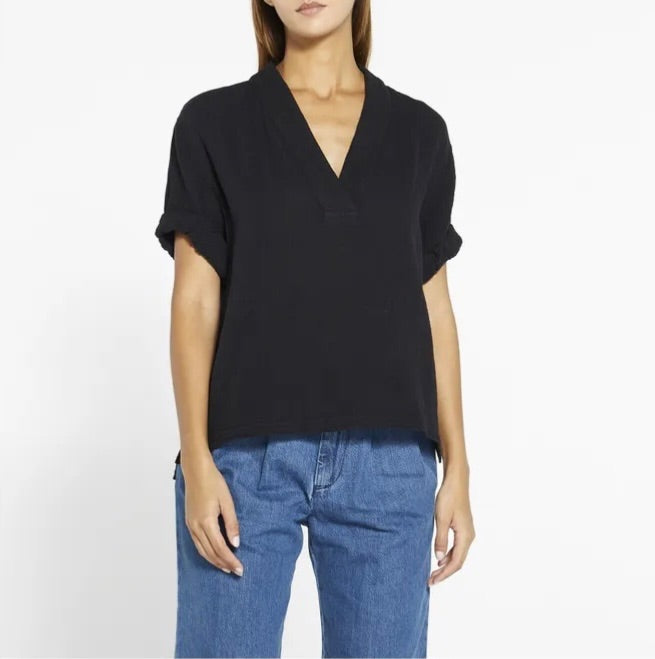 Xirena Black Avery Cotton Muslin top S