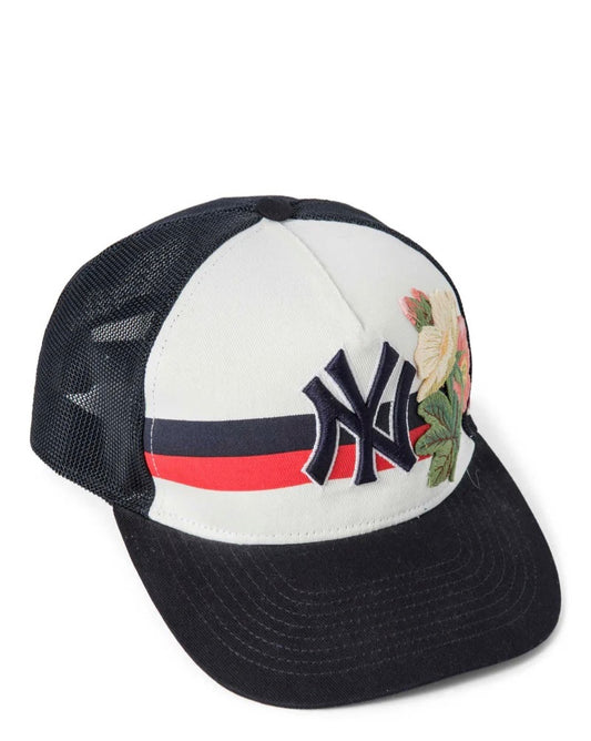 Gucci Logo NY Yankees Baseball Hat Navy White