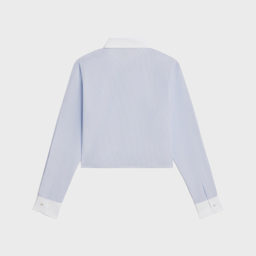 Celine Crop Shirt in Stripe Poplin 36