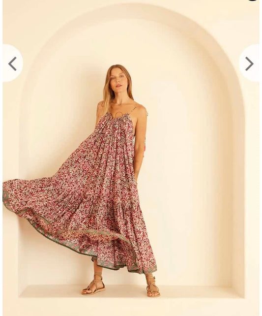 Natalie Martin Marlien Maxi Dress in Watermelon Gloriosa Print BNWT - Size M (Fits M/L)