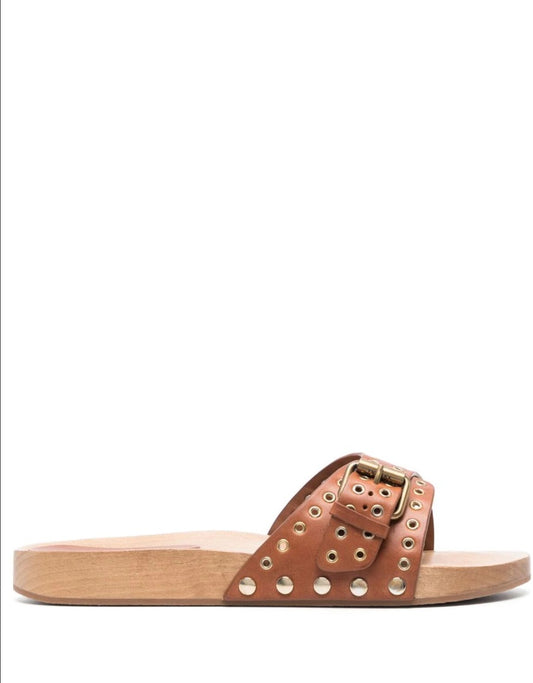 Isabel Marant Jaso Buckled Clog Slides - Size 37