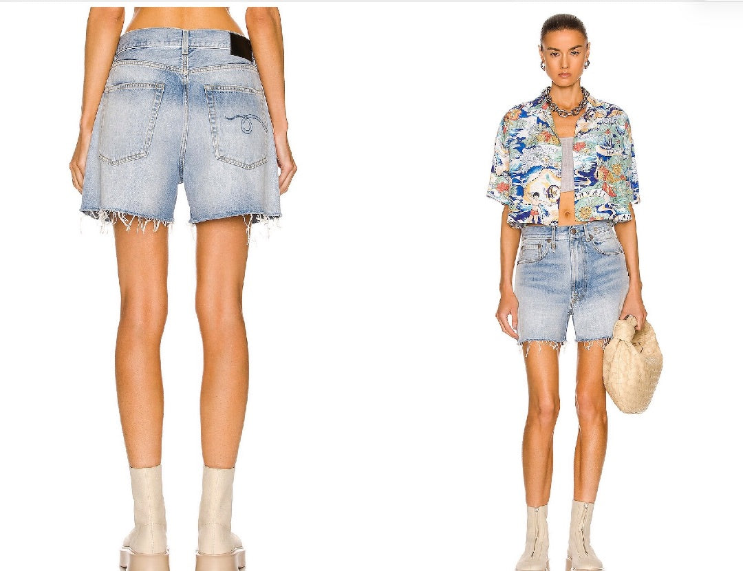 R13 Rose Baggy Short Stevie Blue 24