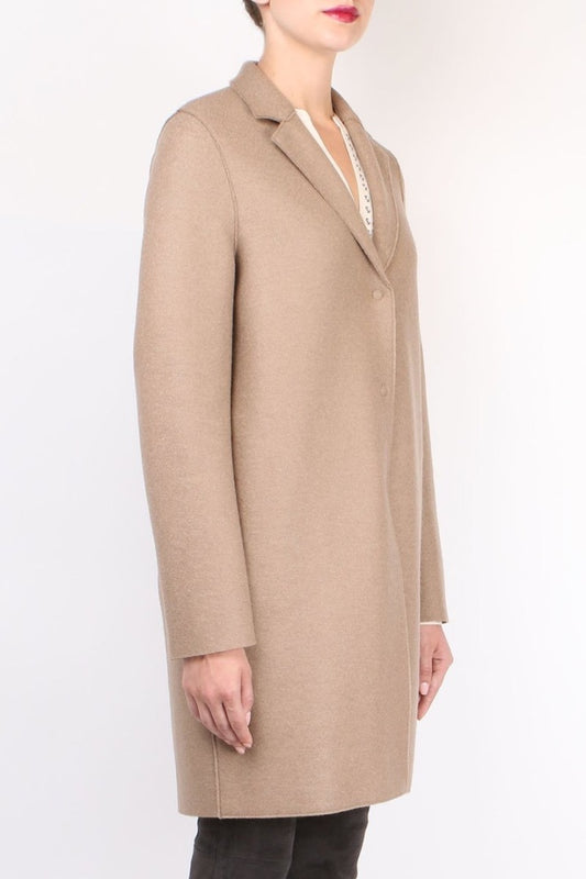 Harris Wharf London Single Breasted Wool Coat In Camel - Size 36 (No size tag)