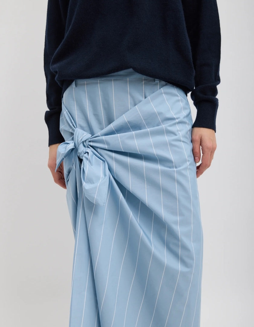 Tibi Striped Tech Poplin Tie Skirt 4