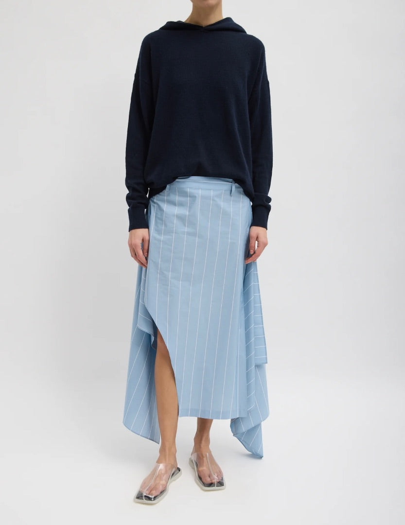 Tibi Striped Tech Poplin Tie Skirt 4