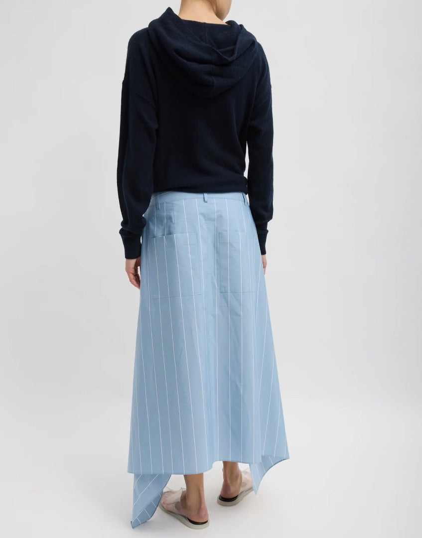 Tibi Striped Tech Poplin Tie Skirt 4