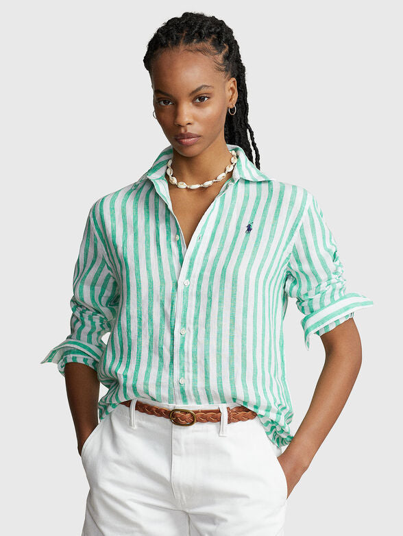 Ralph Lauren Linen Stripe Polo Shirt M