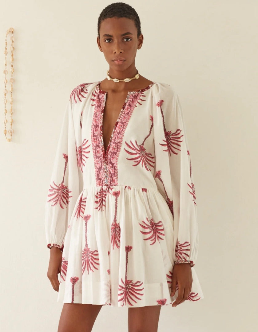 Alix of Bohemia Sula Pink Palm Dress M