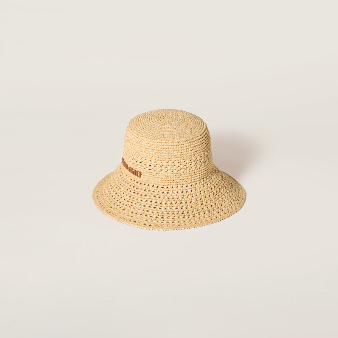 Miu Miu Raffia Hat Neutral M