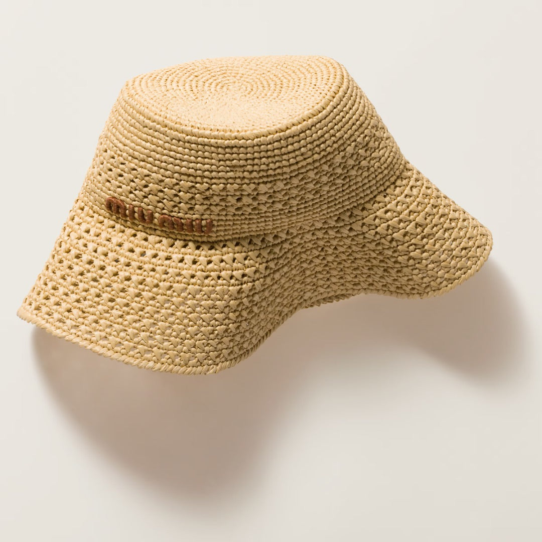 Miu Miu Raffia Hat Neutral M
