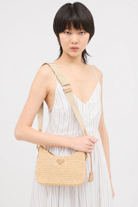 Prada Raffia Re-Edition Shoulder Bag